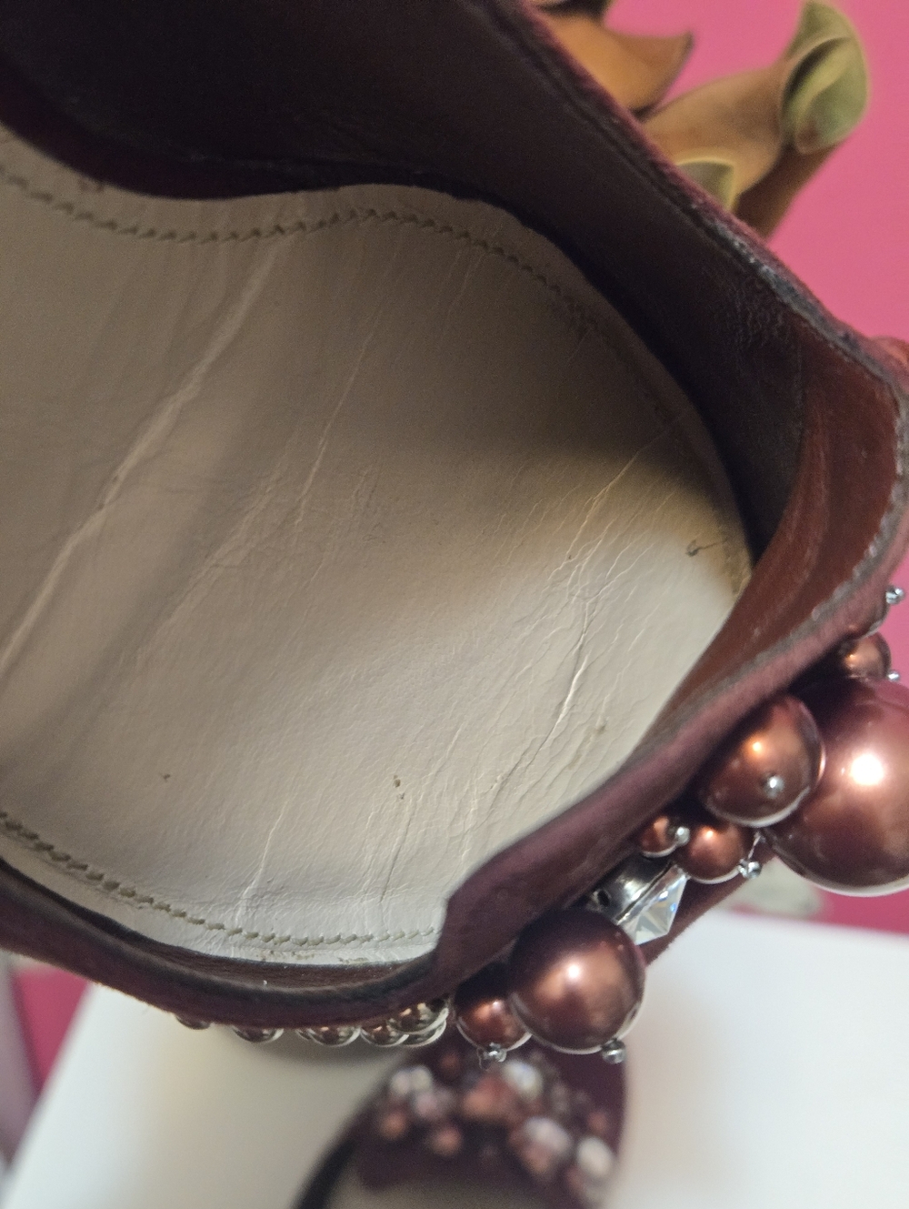 Miu Miu Embellished Burgundy Suede Women's Ballet Flats Loafers Size 40 IT 9 US - Picture 11 of 11